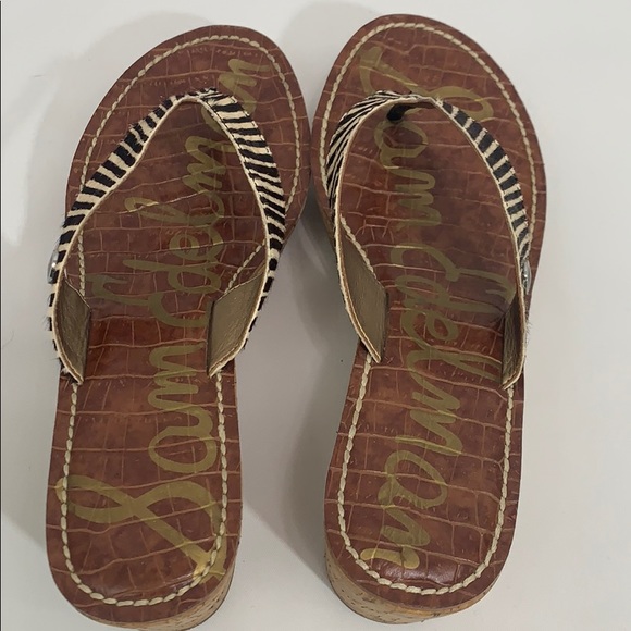 Sam Edelman cork platform wedge leather sandals - Picture 5 of 8